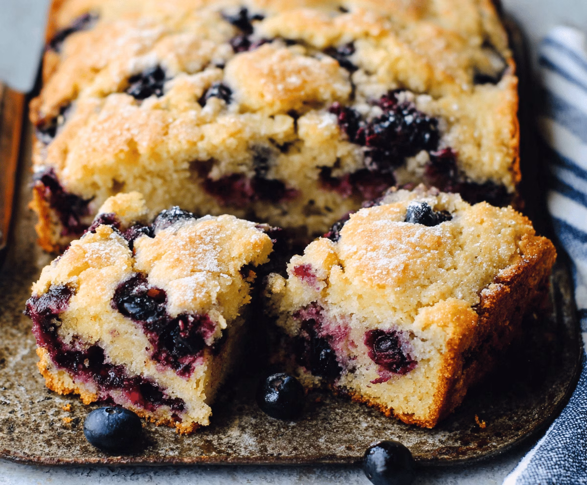 Easy Buttermilk Blueberry Breakfast Cake Recipe